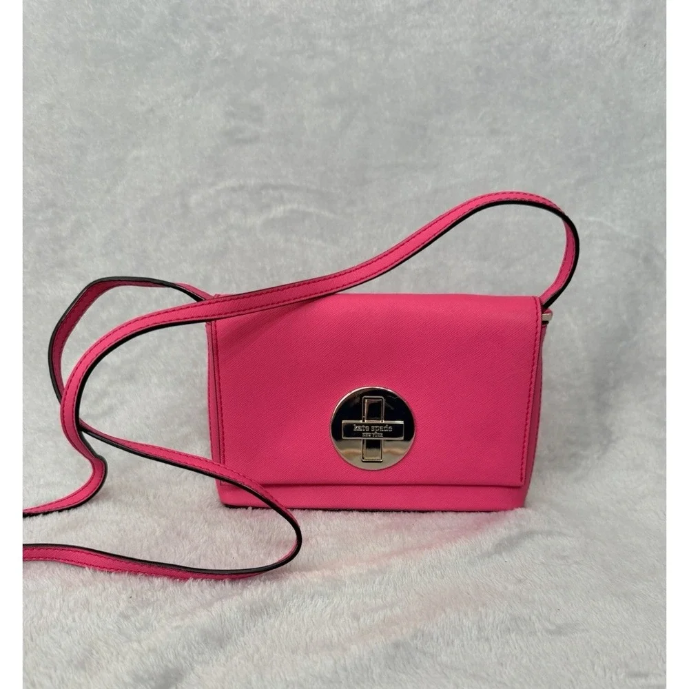 Kate Spade Hot Pink Leather Crossbody Purse Newbury Lane Small Shoulder Bag